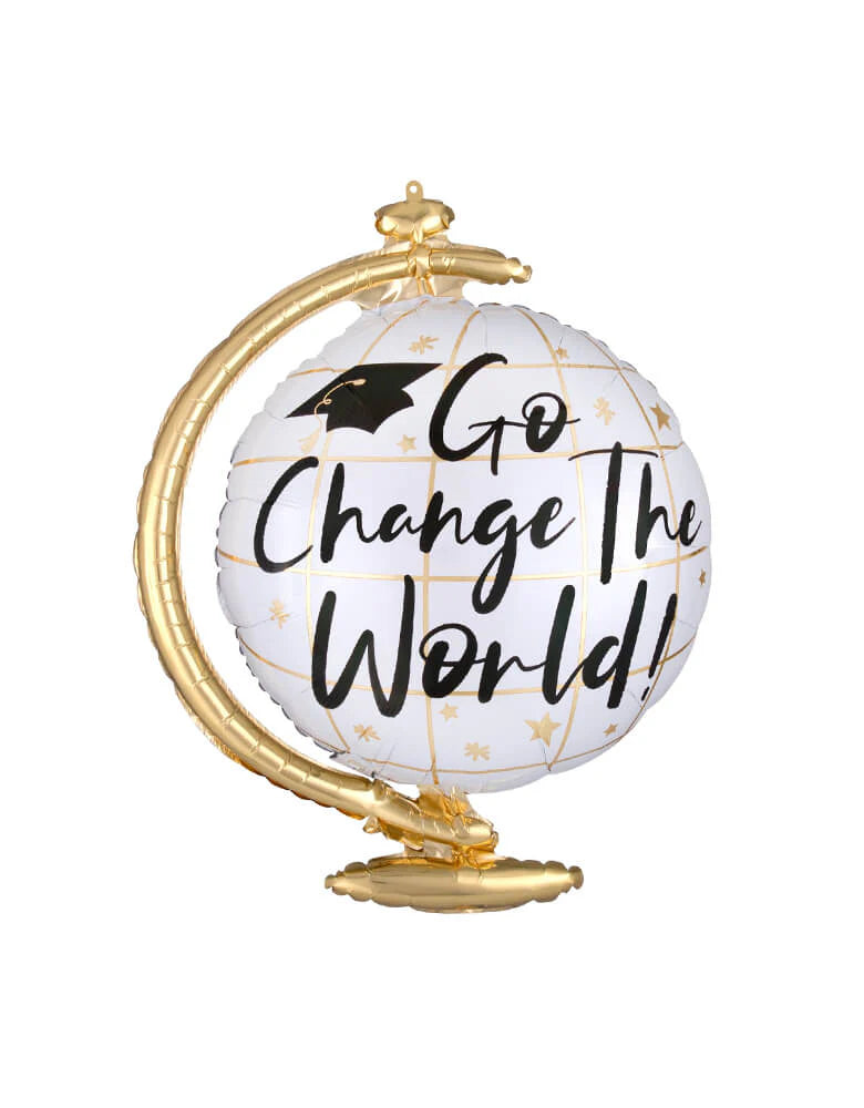 28" Grad Congrats Globe Foil Balloon