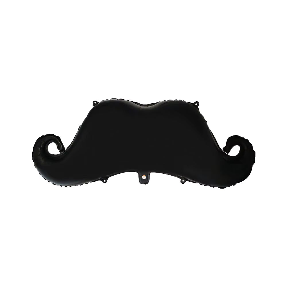 31" Black Bow Mustache Foil Balloon