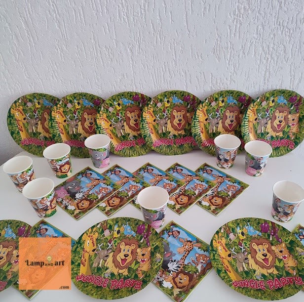 Jungle Theme Birthday Party Tableware Set