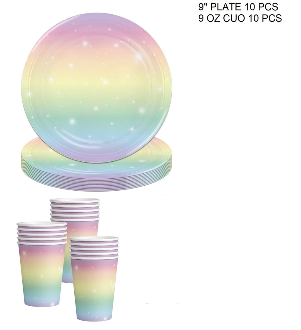 Rainbow Birthday Party Tableware Set