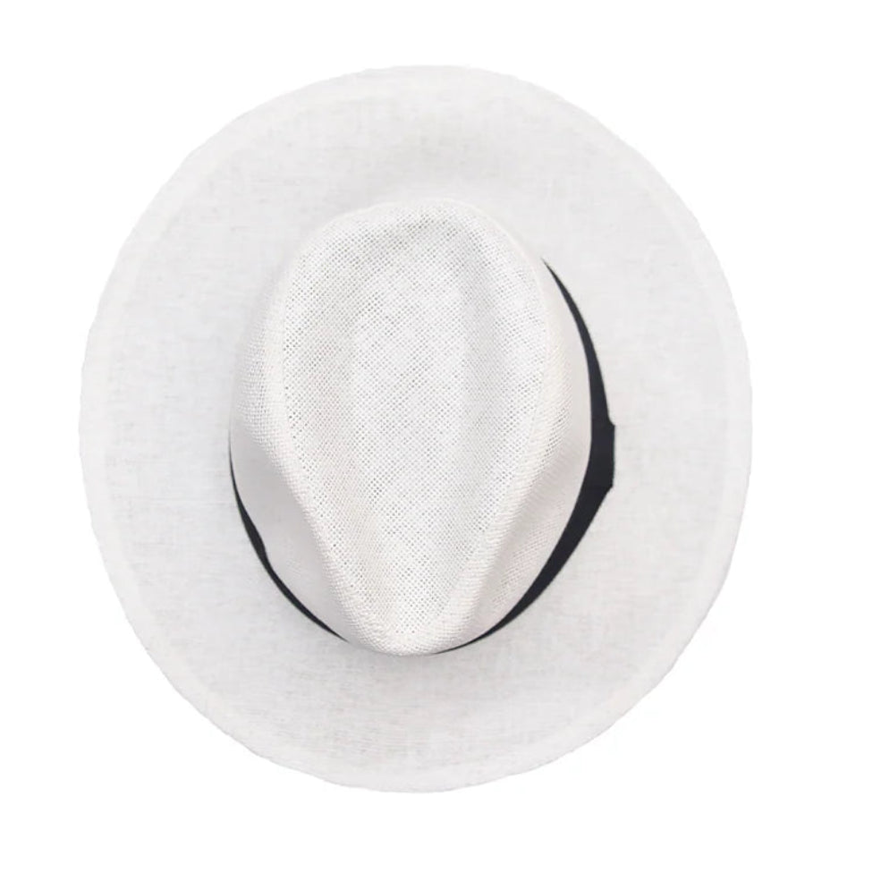 Unisex Fedora Round Straw Bucket Hat