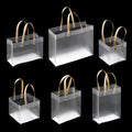 Clear PVC Gift Bag with Gold Handles