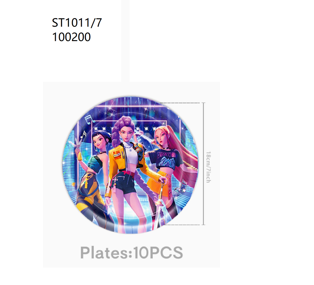 K-Pop Demon Hunters Birthday Party Tableware Set