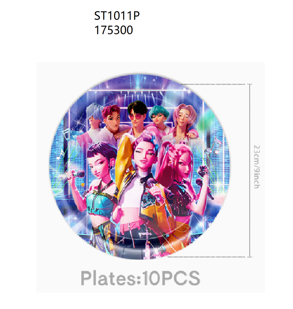 K-Pop Demon Hunters Birthday Party Tableware Set