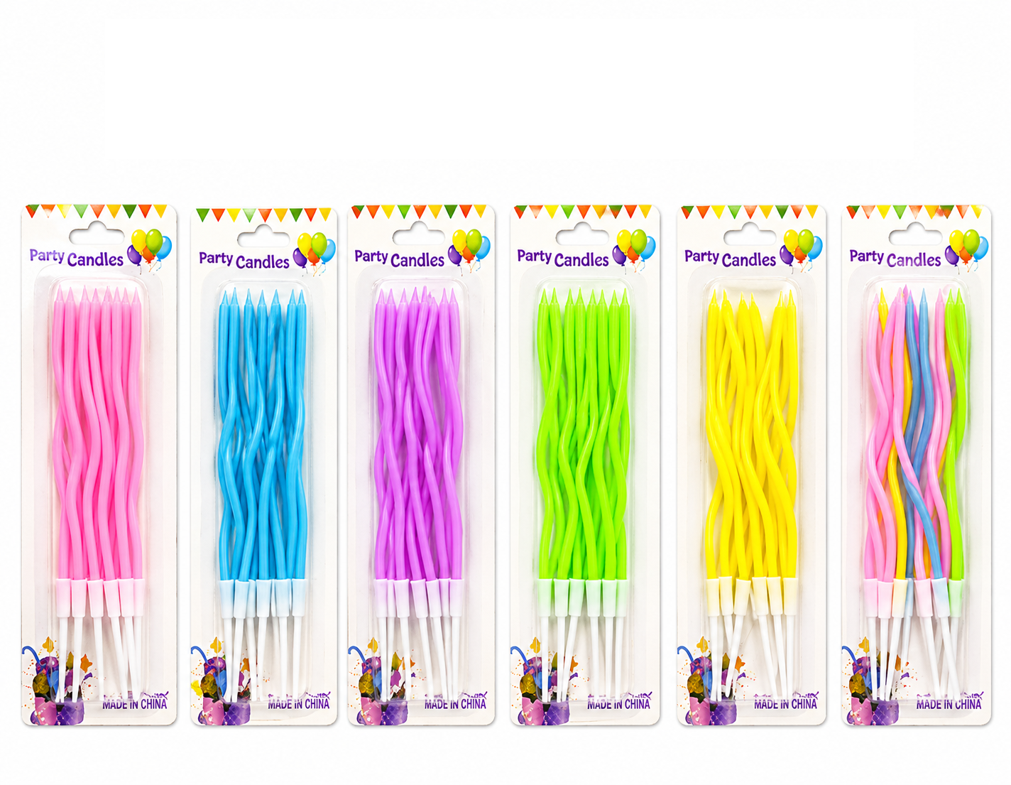 Wavy Pastel Birthday Cake Candles