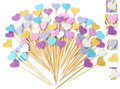 Glitter Heart Cupcake Topper Picks Set of 10