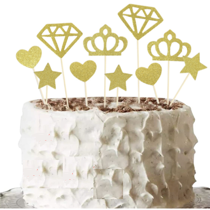 Gold Acrylic Cake Toppers