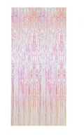 Iridescent Foil Fringe Curtain – Holographic Party Backdrop