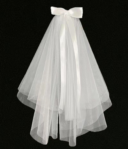 Bride to Be Satin Hair Bow with Long Ribbon Tails