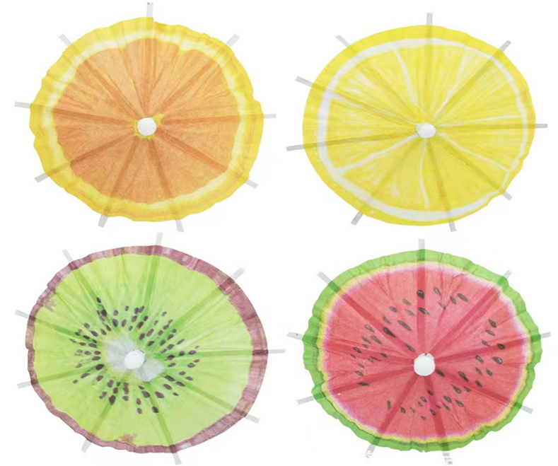 Fruit Cocktail Umbrella Cake Topper Picks Set of 12
