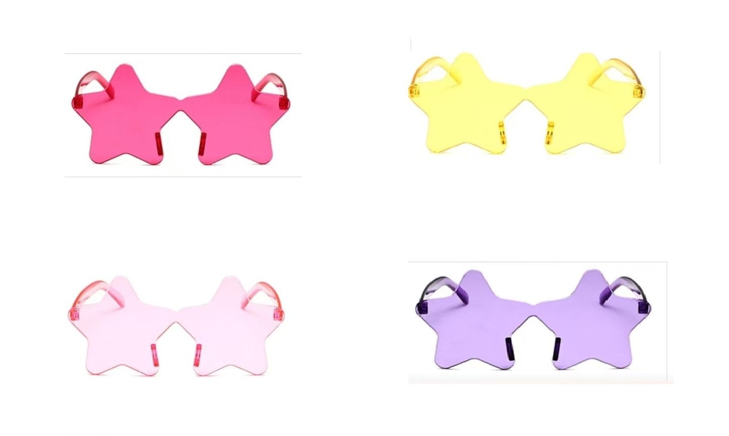 Star-Shaped Frameless Sunglasses – 4 Pastel Colors