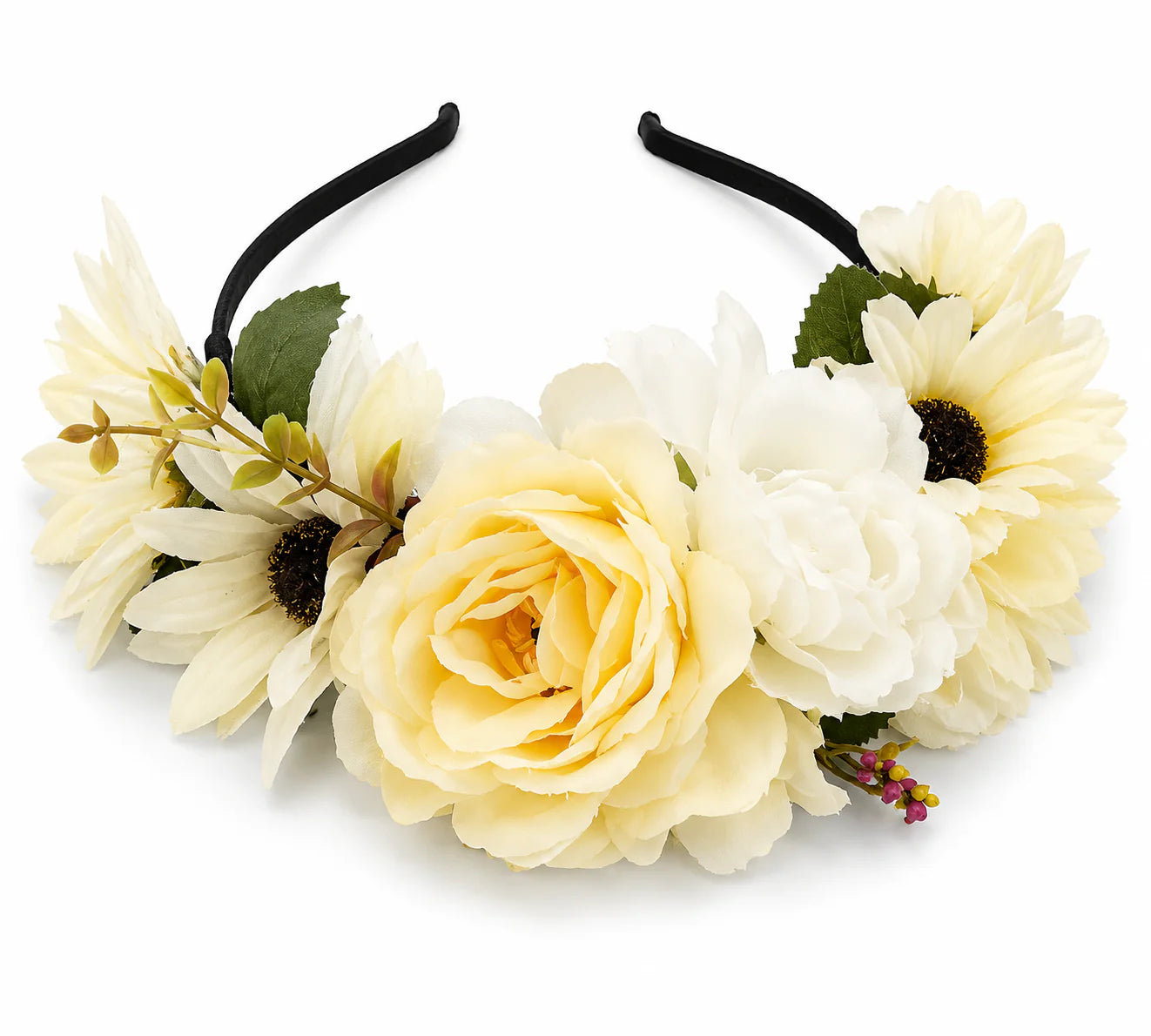 Pastel Yellow Floral Crown Headband