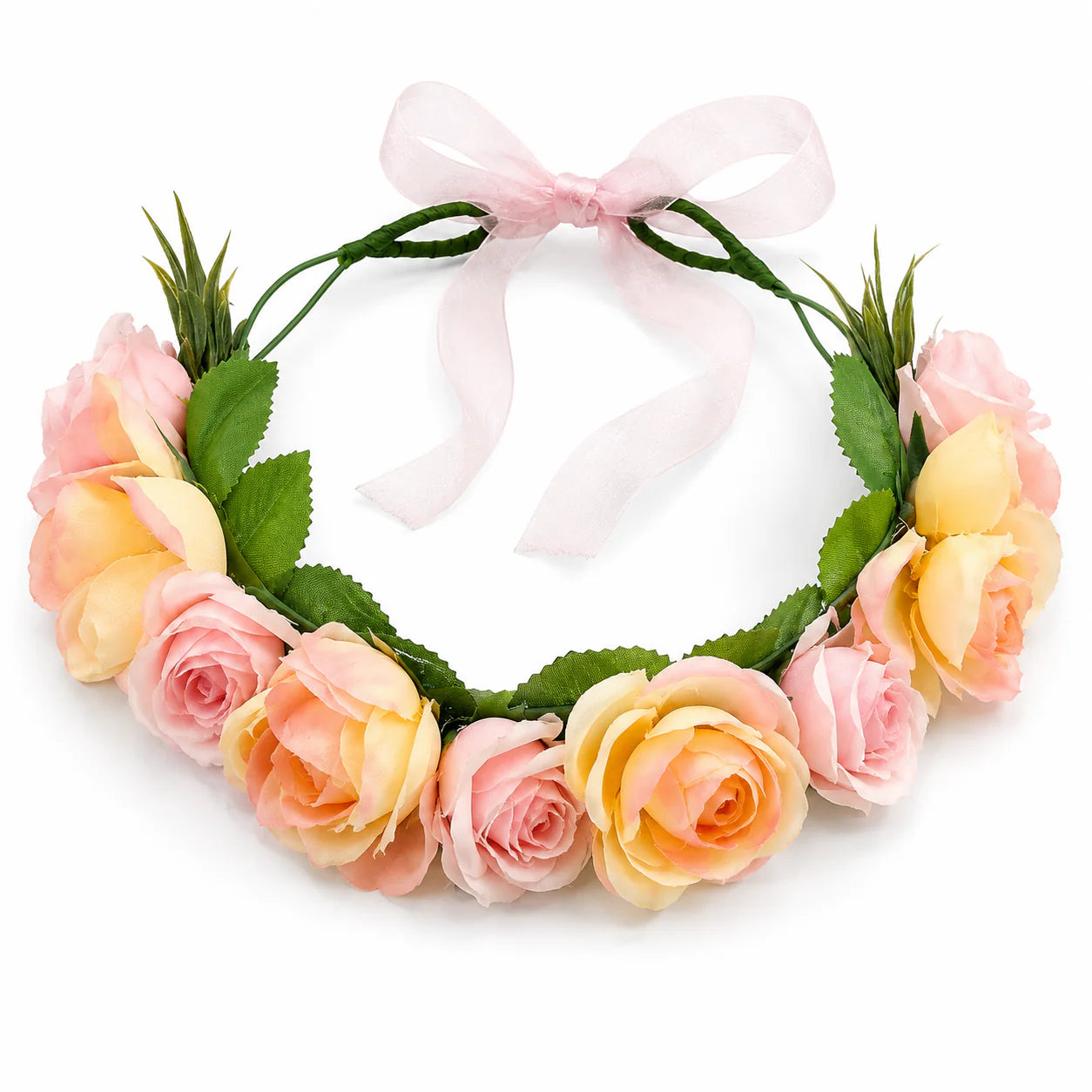 Pastel Pink Floral Crown Headband