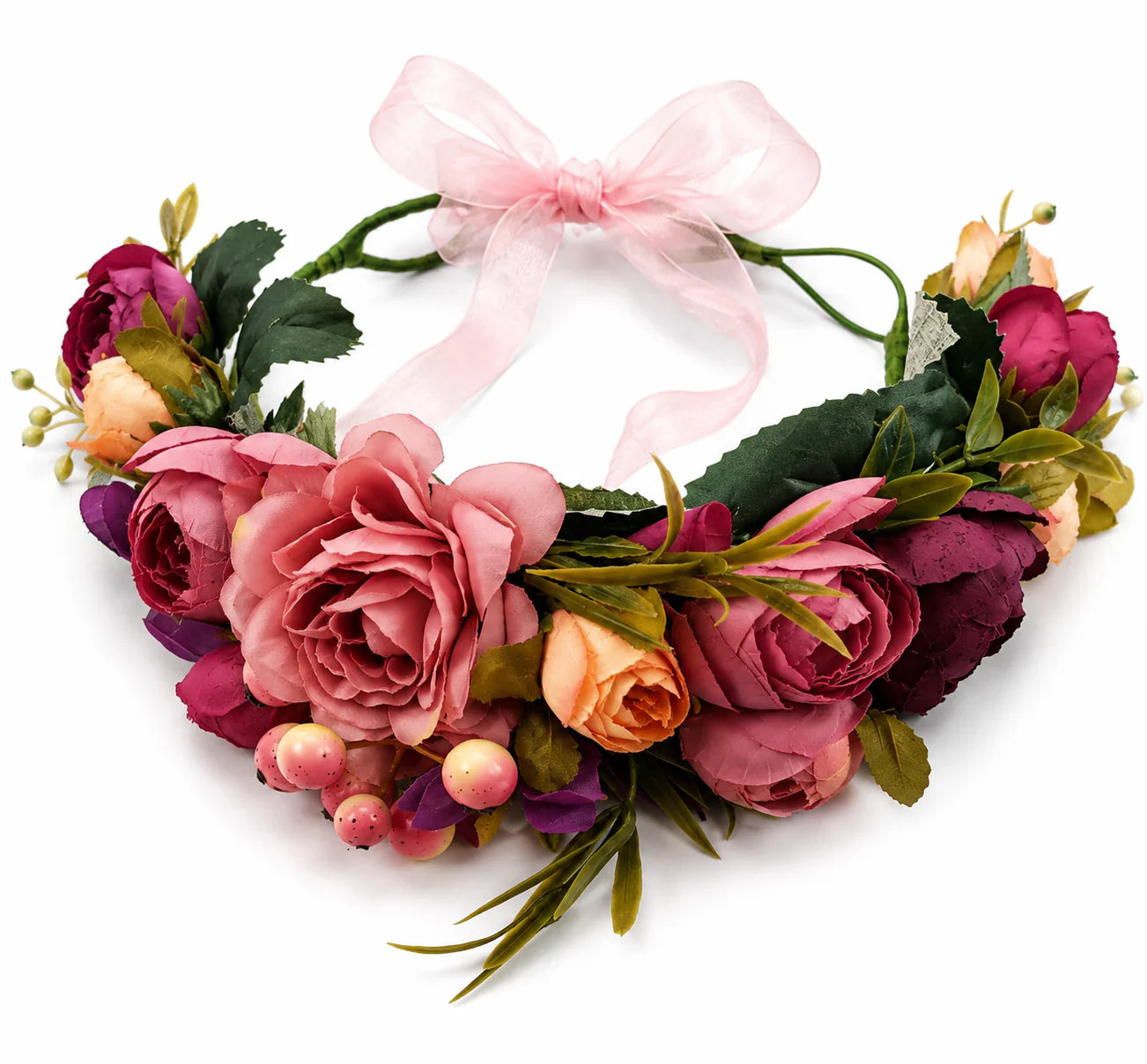 Dusty Pink Floral Crown Headband