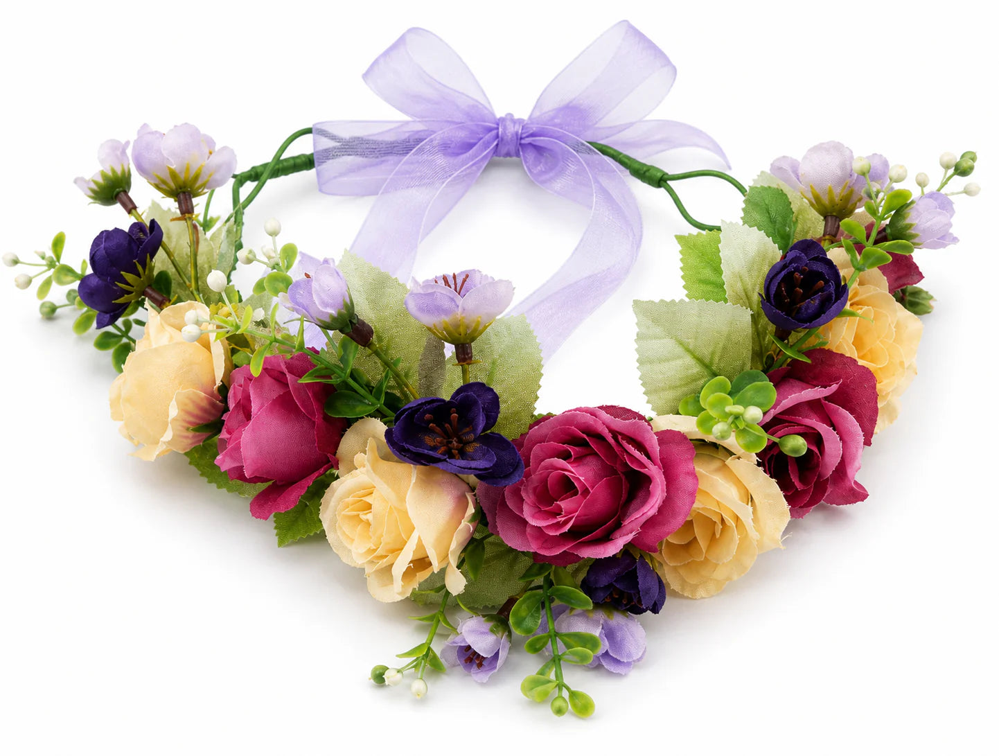 Yellow & Pink Floral Crown Headband