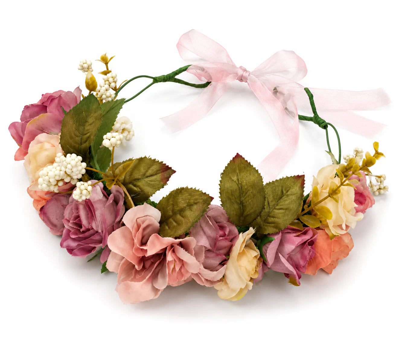 Pastel Pink Floral Crown Headband