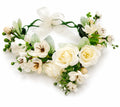 White Roses Floral Crown Headband