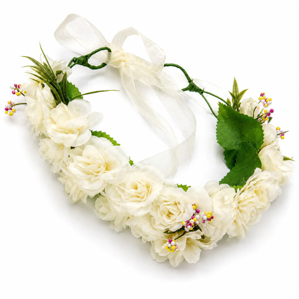 White Floral Crown Headband