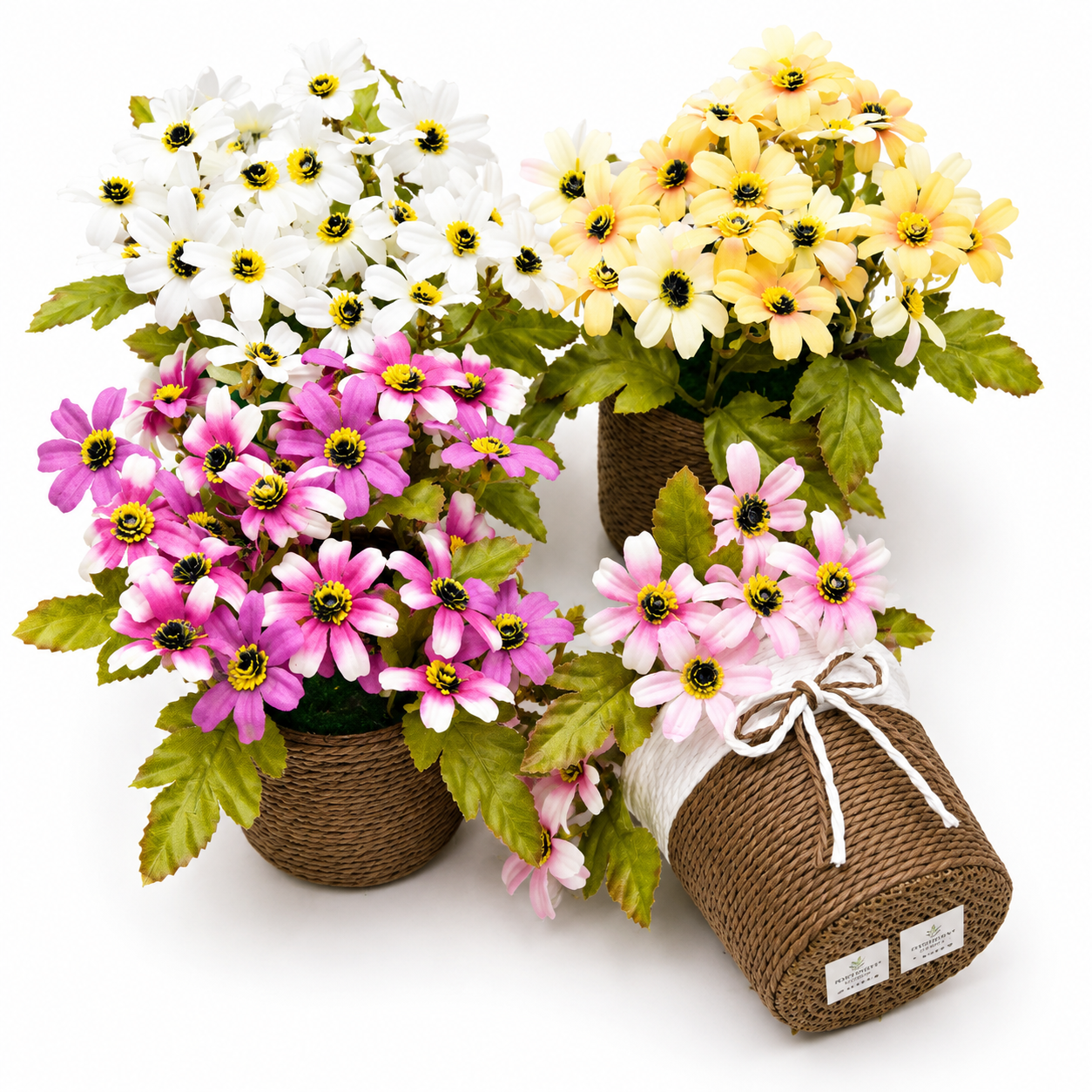 Artificial Flower Plant in Metal Bucket