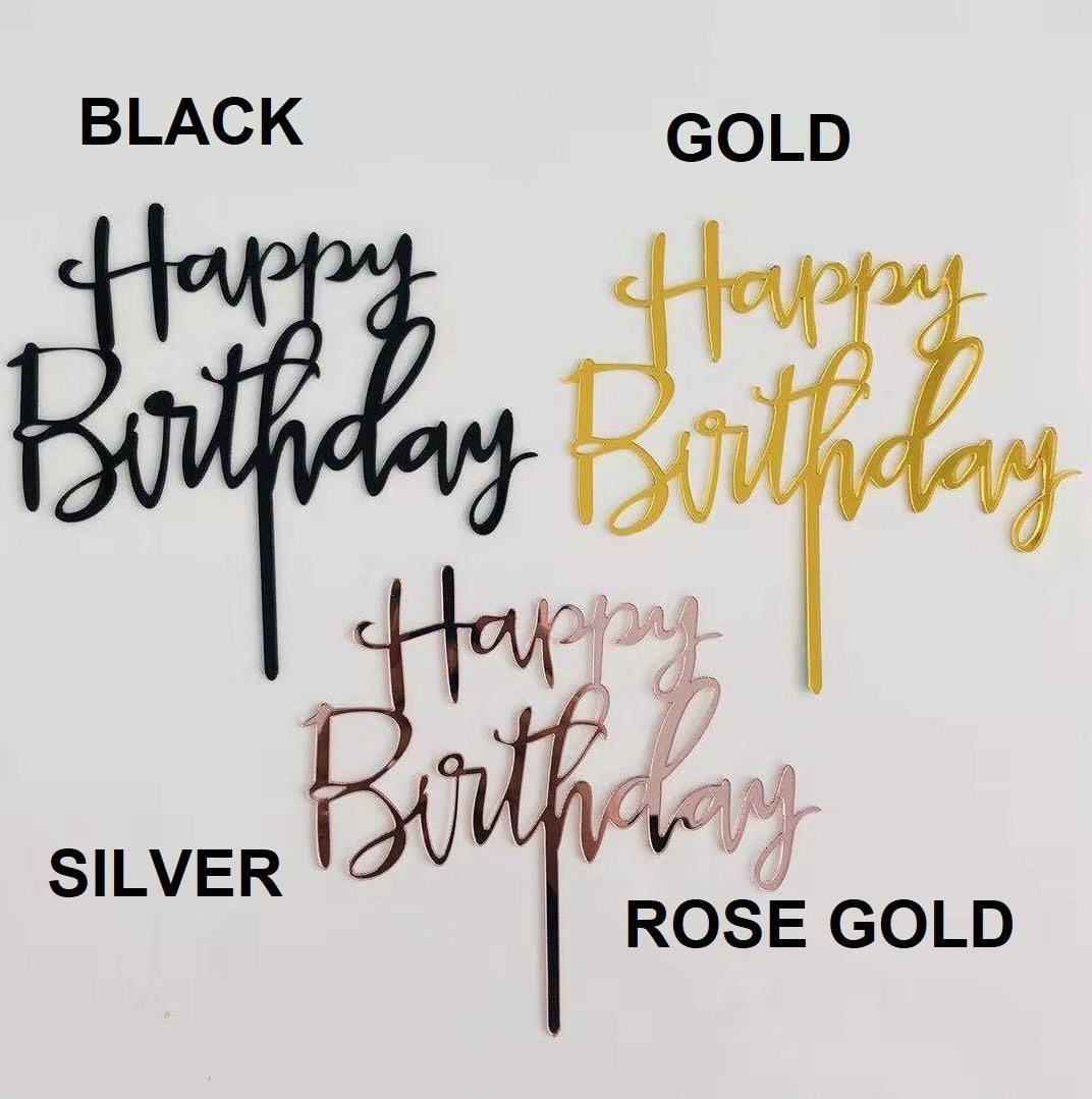 Happy Birthday Acrylic Cake Topper