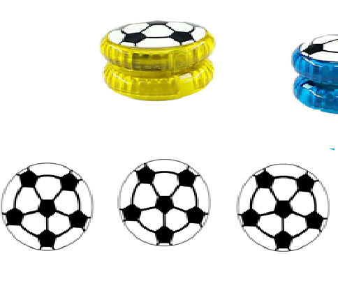 Product packaging and specifications of a toy with soccer ball design.