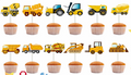 Construction Vehicles Cupcake Toppers Set