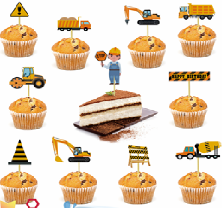 Construction Zone Cupcake & Cake Toppers Set