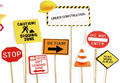 Construction Road Signs Cake Topper Set