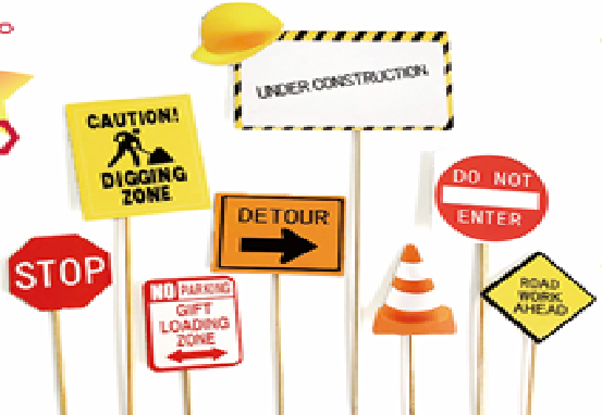 Construction Road Signs Cake Topper Set