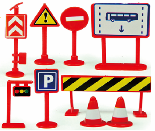 3D Plastic Road Signs Cake Topper Set
