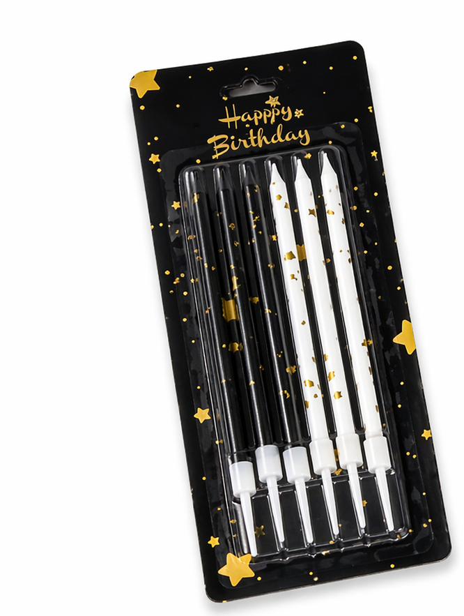 Glitter Birthday Cake Candles 6 Pieces