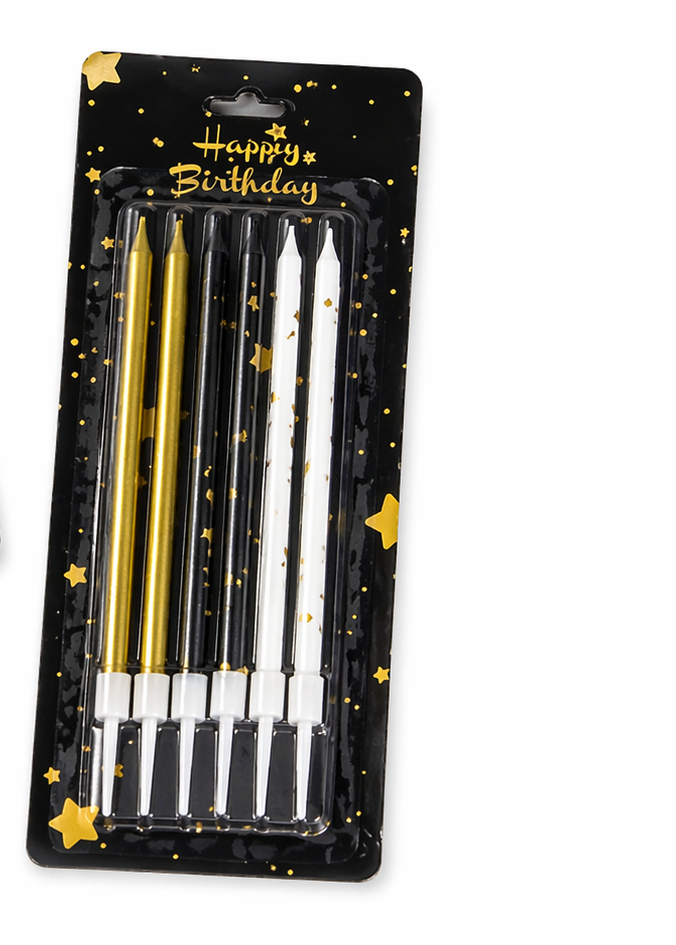 Glitter Birthday Cake Candles 6 Pieces
