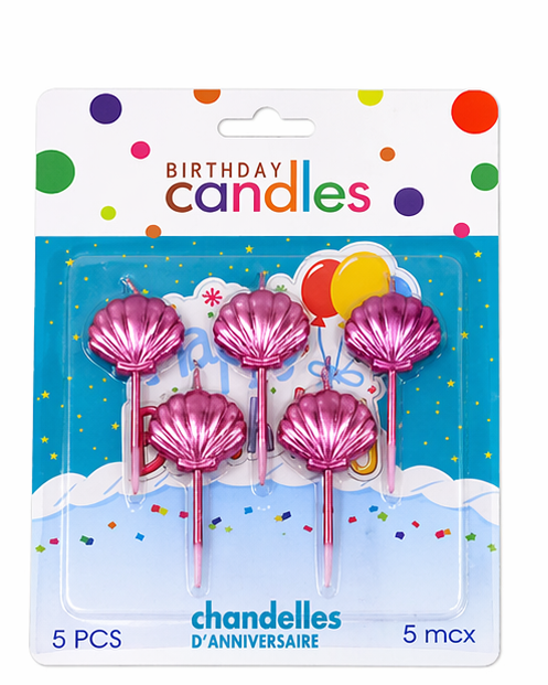 Sea Shell Birthday Cake Candles 5 Pieces