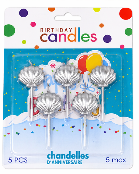 Sea Shell Birthday Cake Candles 5 Pieces