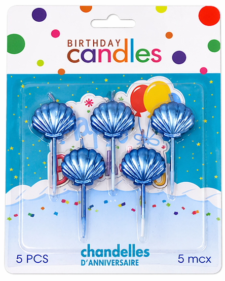 Sea Shell Birthday Cake Candles 5 Pieces