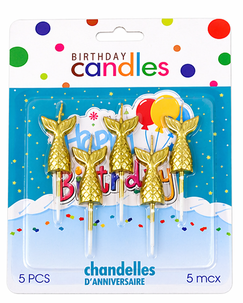 Mermaid Birthday Cake Candles 5 Pieces