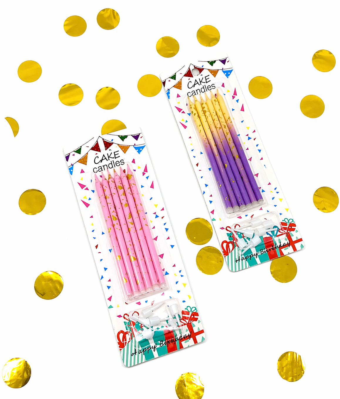 Glitter Birthday Cake Candles 6 Pieces