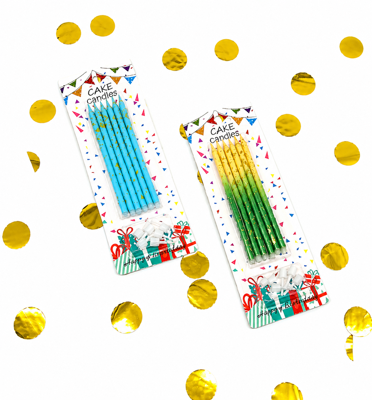 Glitter Birthday Cake Candles 6 Pieces
