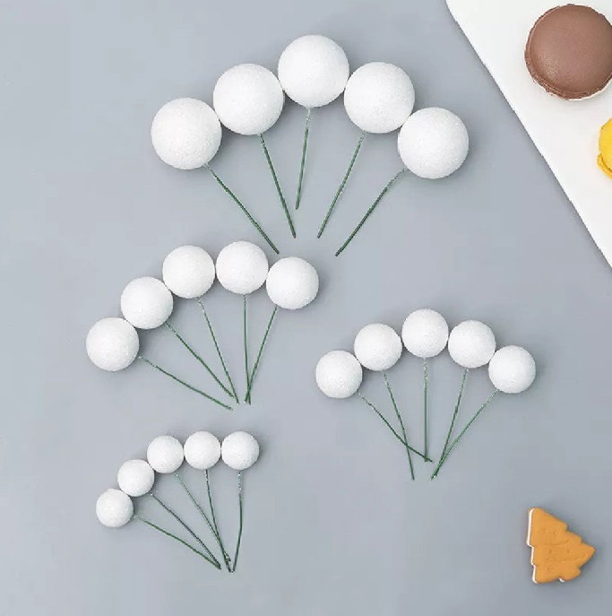 Glitter Ball Cake Topper Picks Set of 20