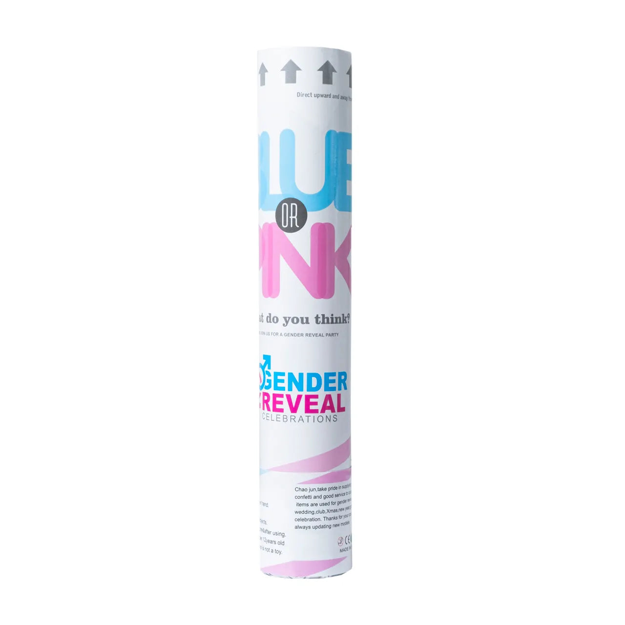 12" Gender Reveal Cannon Party Popper