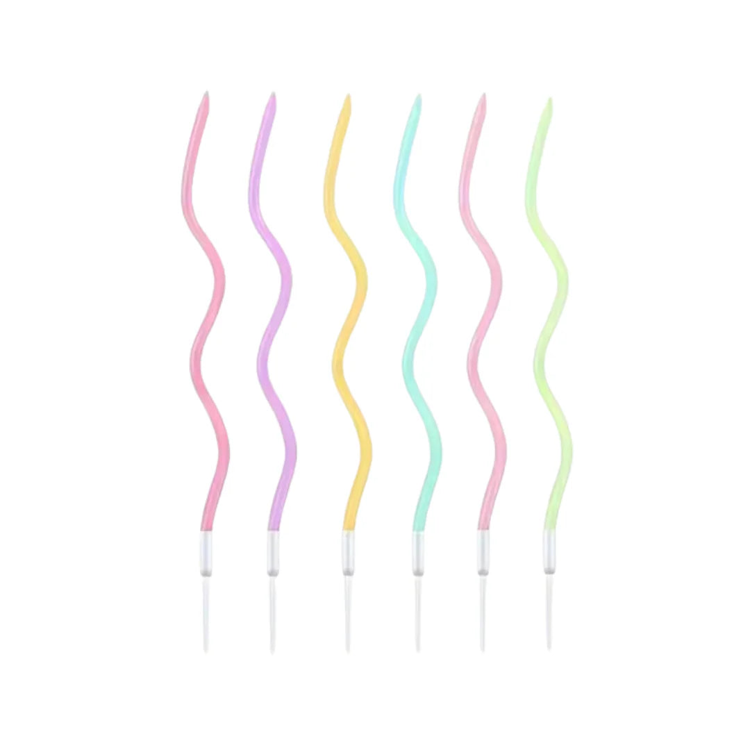 Curvy Spiral Cake Candles 6 Pieces