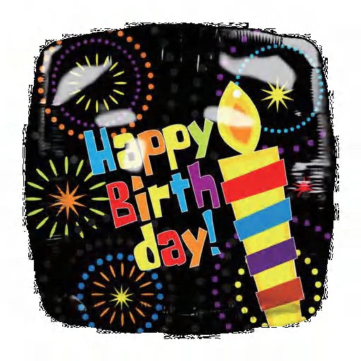 18" Happy Birthday Square Foil Balloon