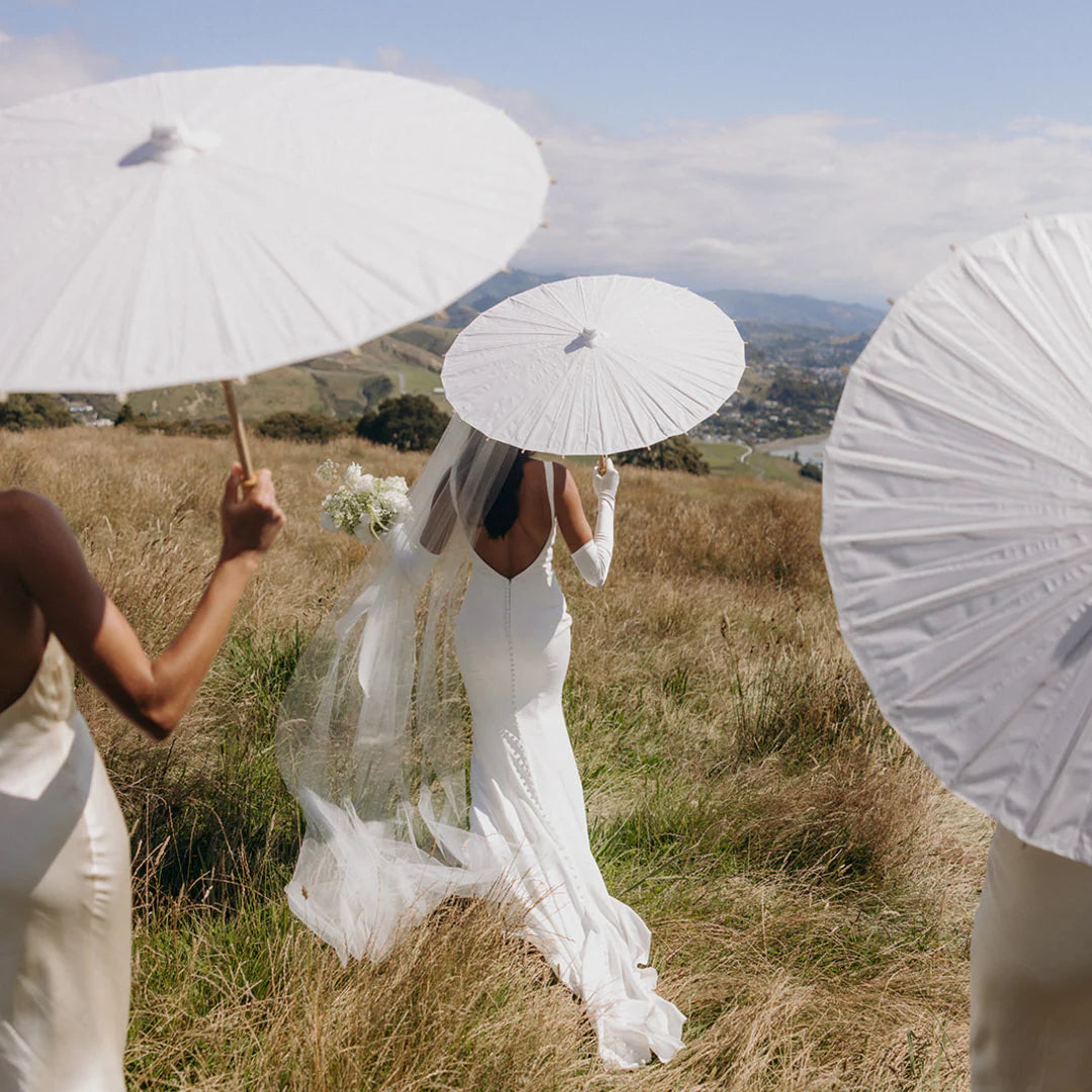 Bridal White Parasol