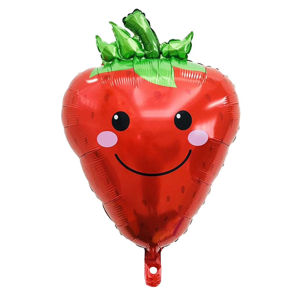 27" Smiling Red Strawberry Foil Balloon