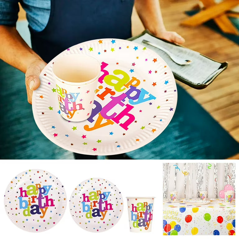 Happy Birthday Party Tableware Set