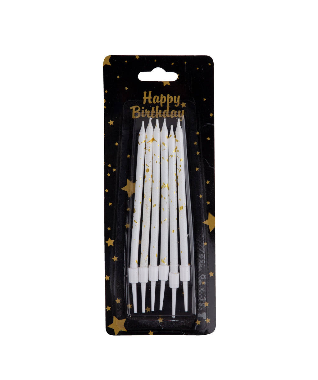 Glitter Birthday Cake Candles 6 Pieces