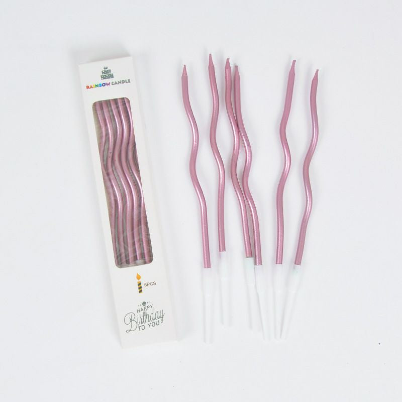 Curvy Spiral Cake Candles 6 Pieces