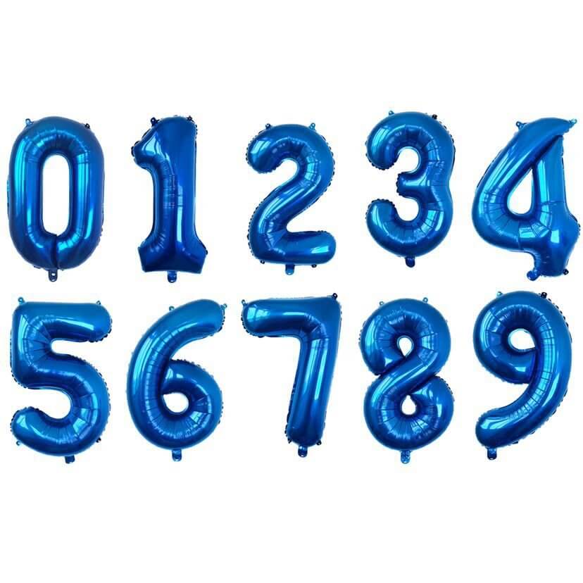 34" Numbers - Blue