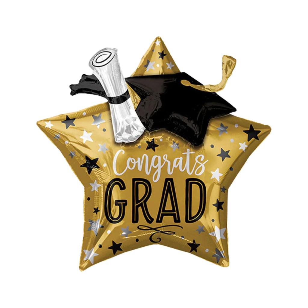 18" Grad Star Congrats Foil Balloon