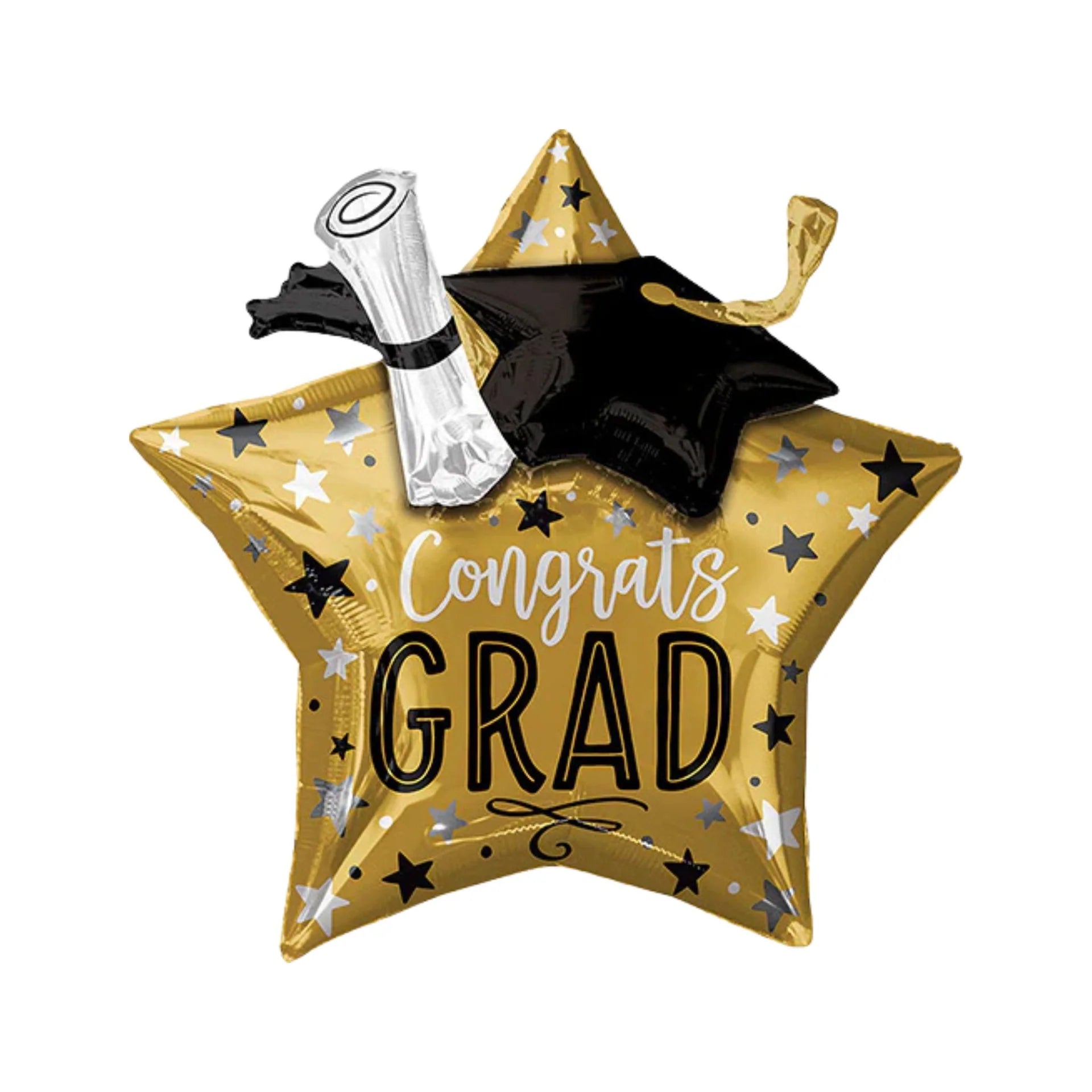 18" Grad Star Congrats Foil Balloon